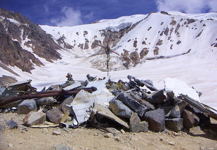 Plane crash memorial in the andes